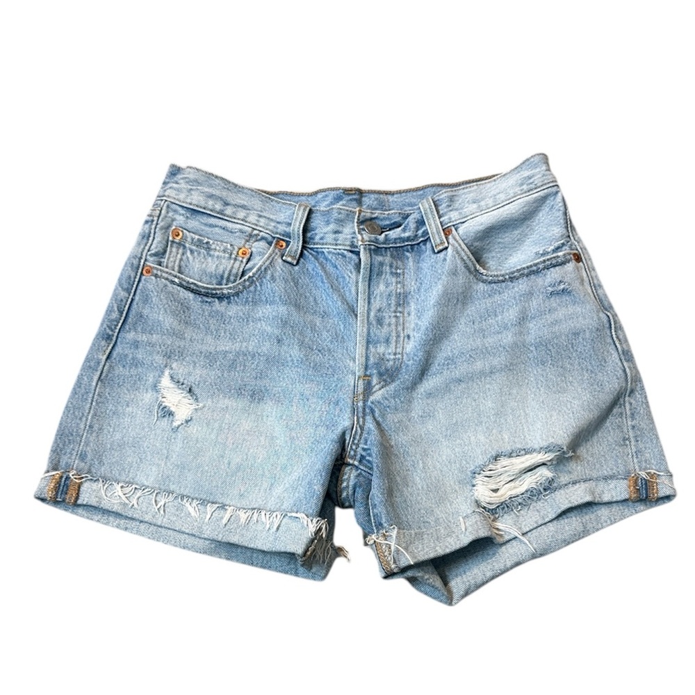 Levi's 501‎ Shorts Size 27 High rise Denim Distressed Shorts